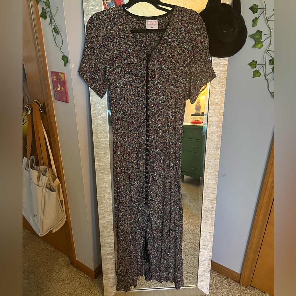 Vintage Betsy Johnson Floral Maxi Dress